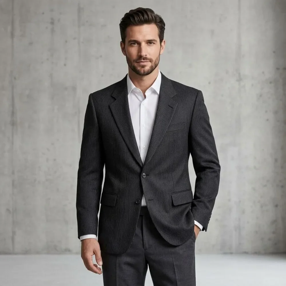 Hugo Boss Bigsby & Kruthers Black Sport Coat Blazer Apollon Akropolis 44R Wool